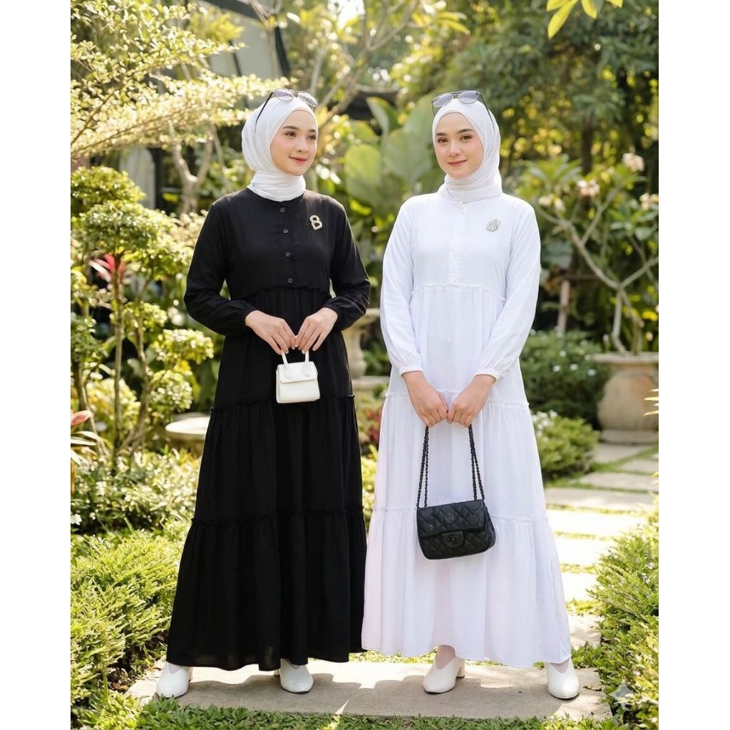 GAMIS POLOS SUSUN BAHAN RAYON ADEM ORI BY QUEEN LAZUARD