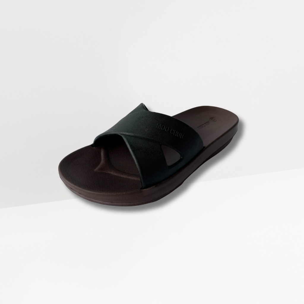 Moo Chuu P02 Sandal Unisex Tapak Coklat - Pilihan Tali dan Size