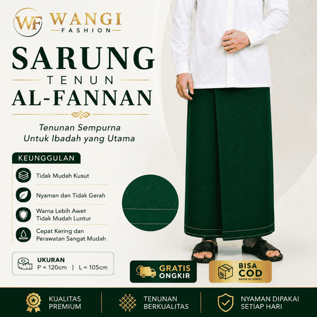Sarung Tenun Dobby full Dongala Timbul Al-Fannan
