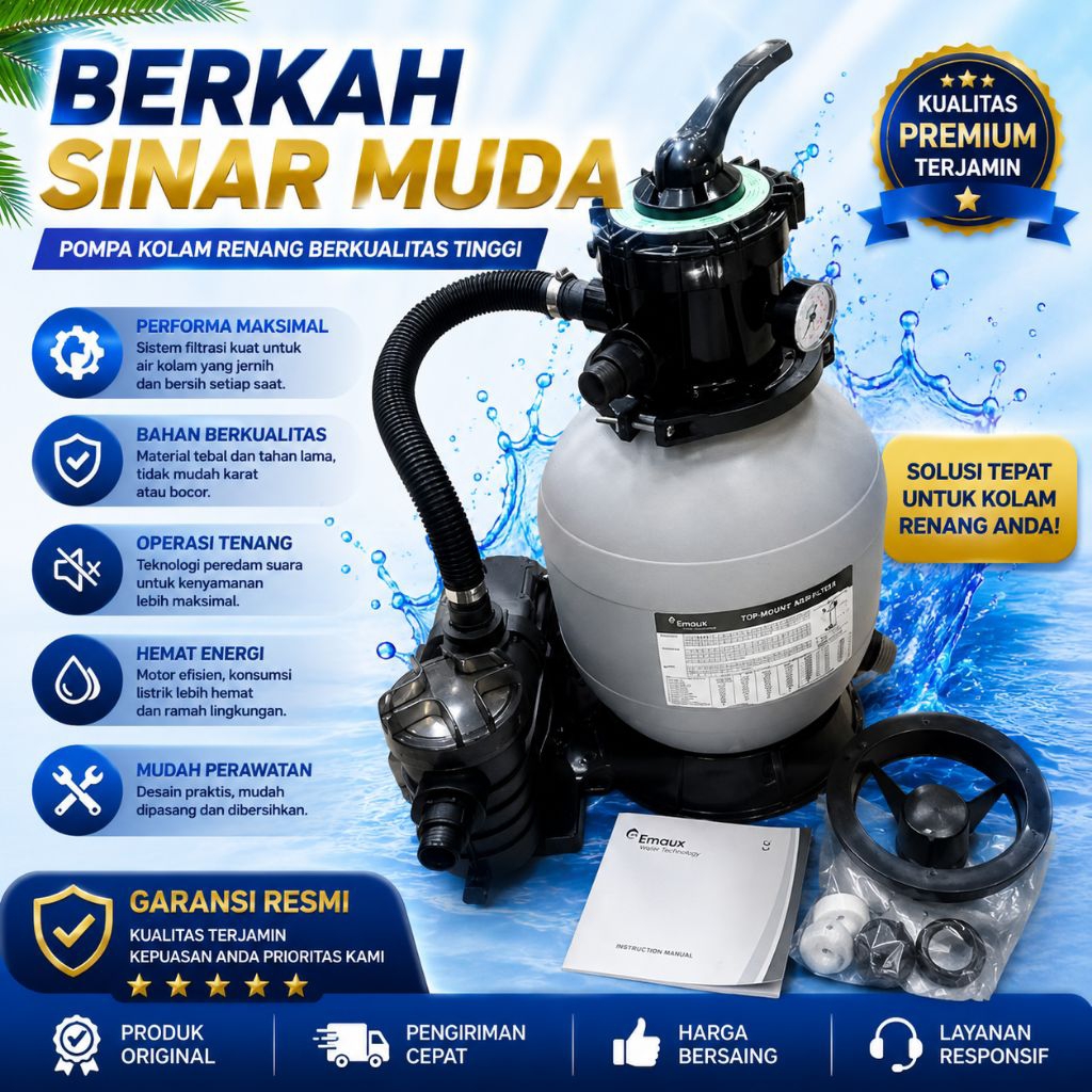 Pompa Filter Kolam Renang Intex 1/2Hp Emaux Combo Portable 0,5Hp