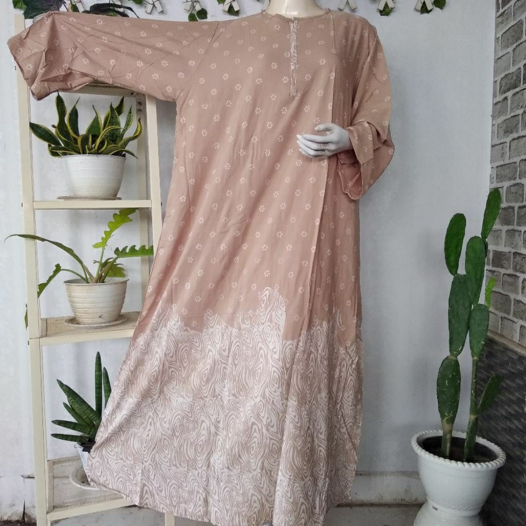 Daster Luza Ori 100% Batik Pekalongan (Ld134,Pb140) Longdress Super Jumbo Resleting