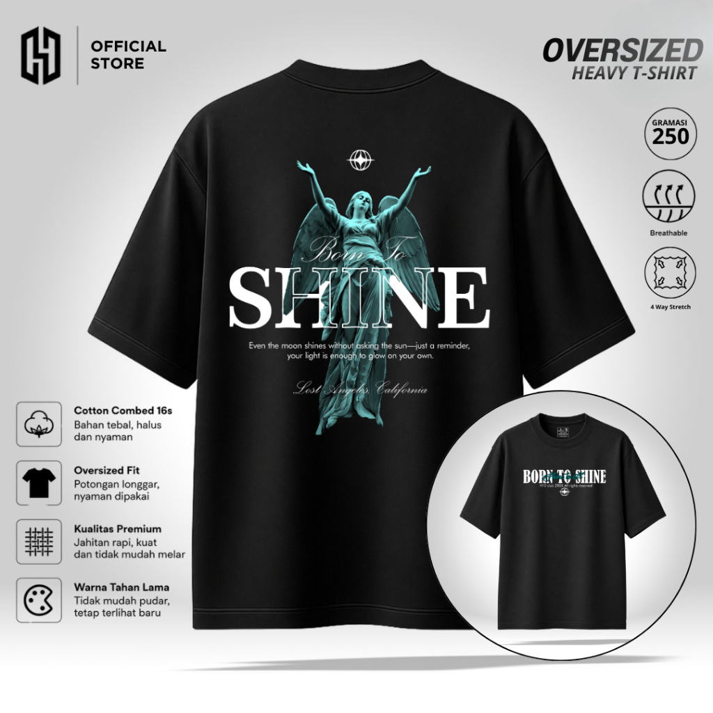HAENHA Kaos Oversized Heavyweight Shine Cotton Combed 16S