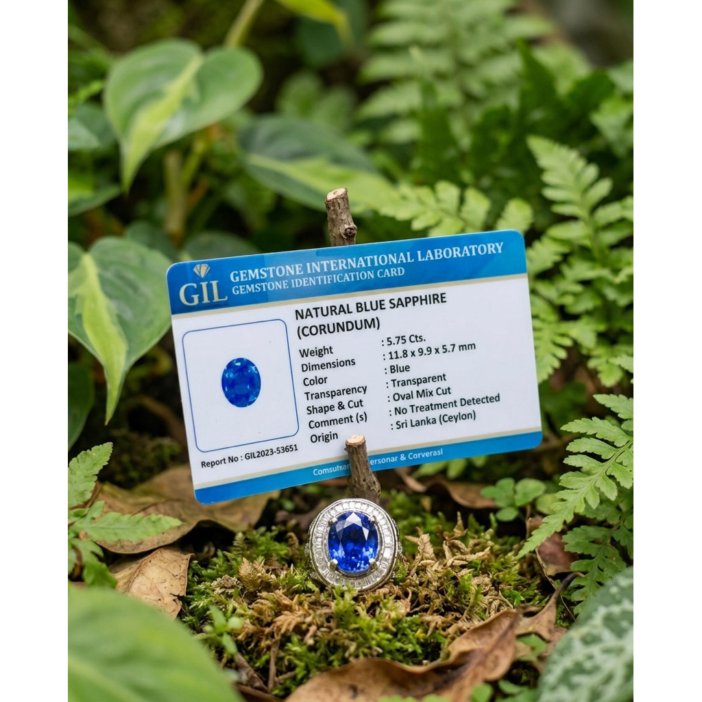 Natural Blue Sapphire Royal Blue Cutting Mewah sudah Memo