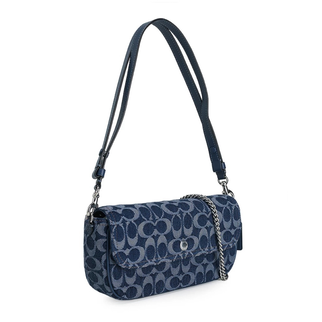 Coach Brook Flap chain bag in sigature denim