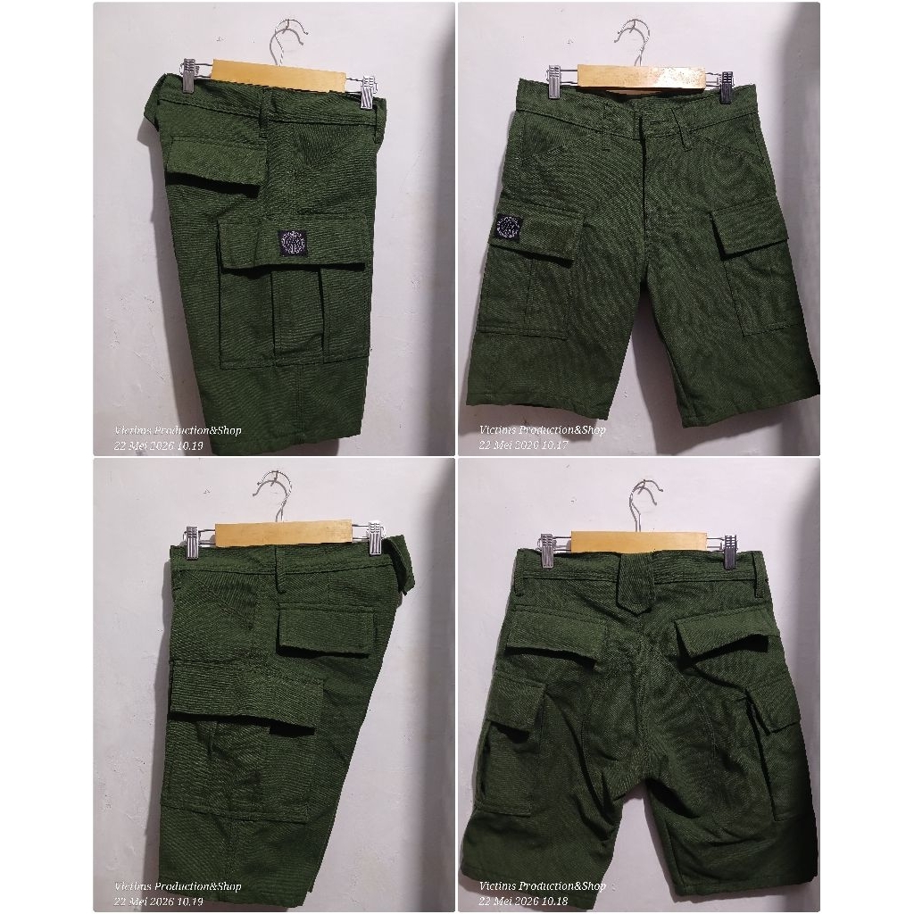CELANA ALPIN HIJAU ARMY PENDEK / CELANA CARGO LORENG PENDEK