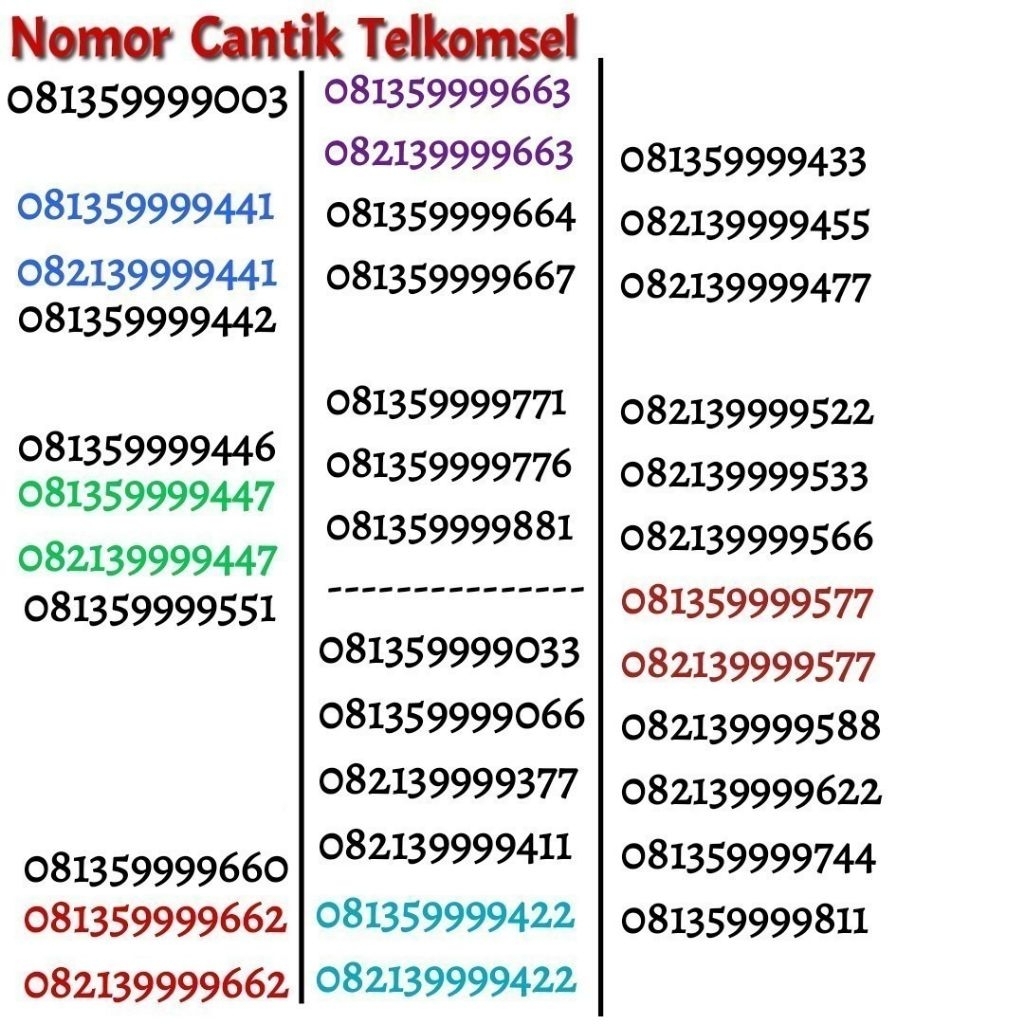 PERDANA Simpati cantik seri 9999xaa, 9999aax [081359999xaa]