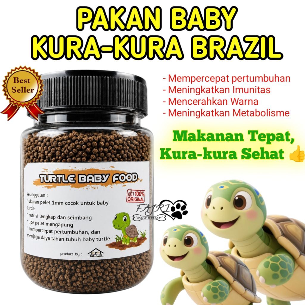 (110gr) MAKANAN KURAKURA KECIL PAKAN BAYI ANAKAN KURA BRAZIL RES CST AST DAMER AMBON PICTA UNIFILIS 