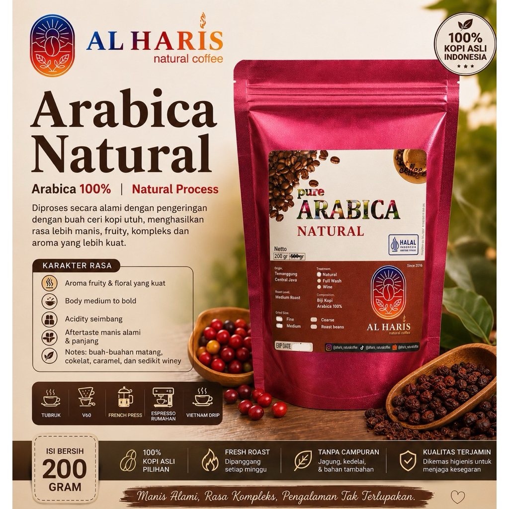 ARABICA Natural 200gr  | bubuk kopi Temanggung | Arabica Natural