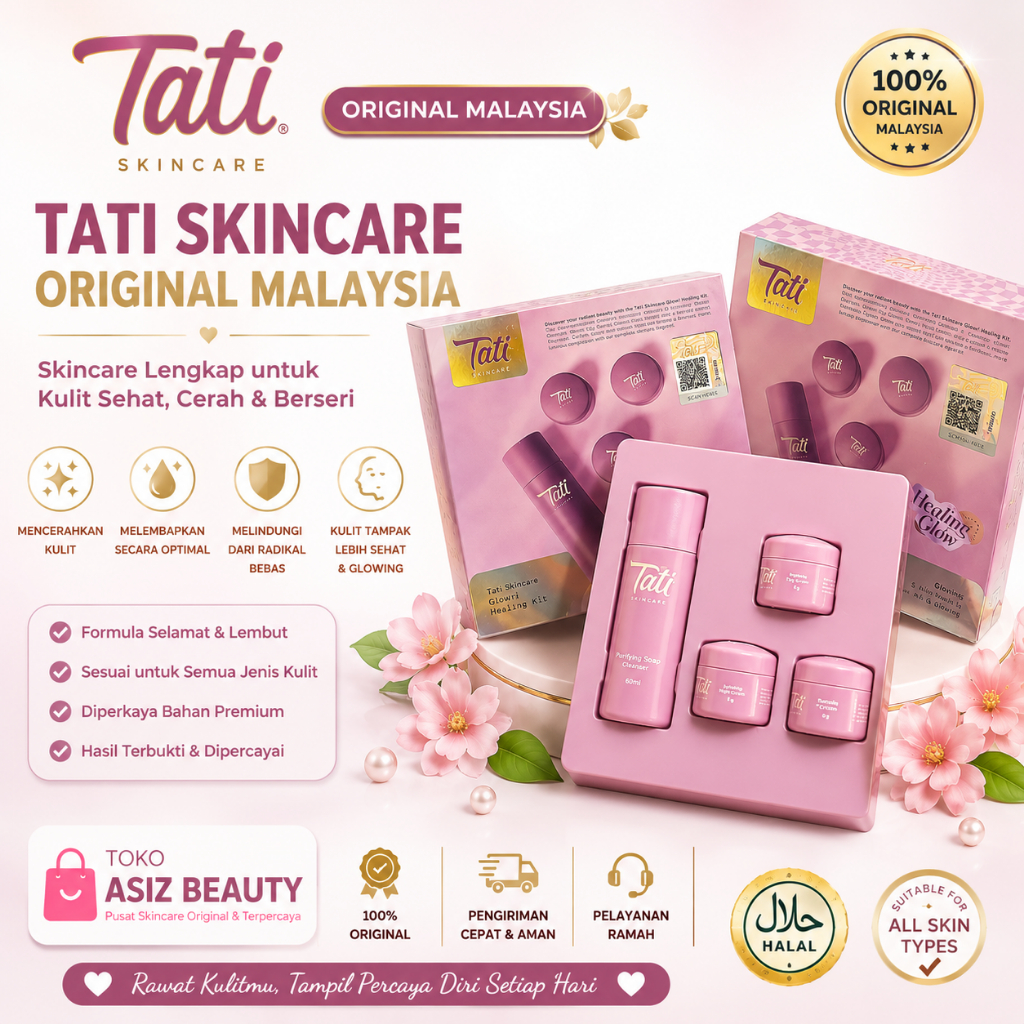 Tati Skincare Original Malaysia Set 4 in 1 - Paket Perawatan Wajah Lengkap Untuk Wanita dan Pria
