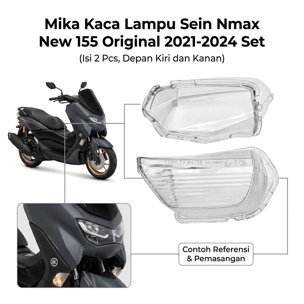 Mika Kaca Lampu Sein Nmax New 155 Original 2021 2024 set
