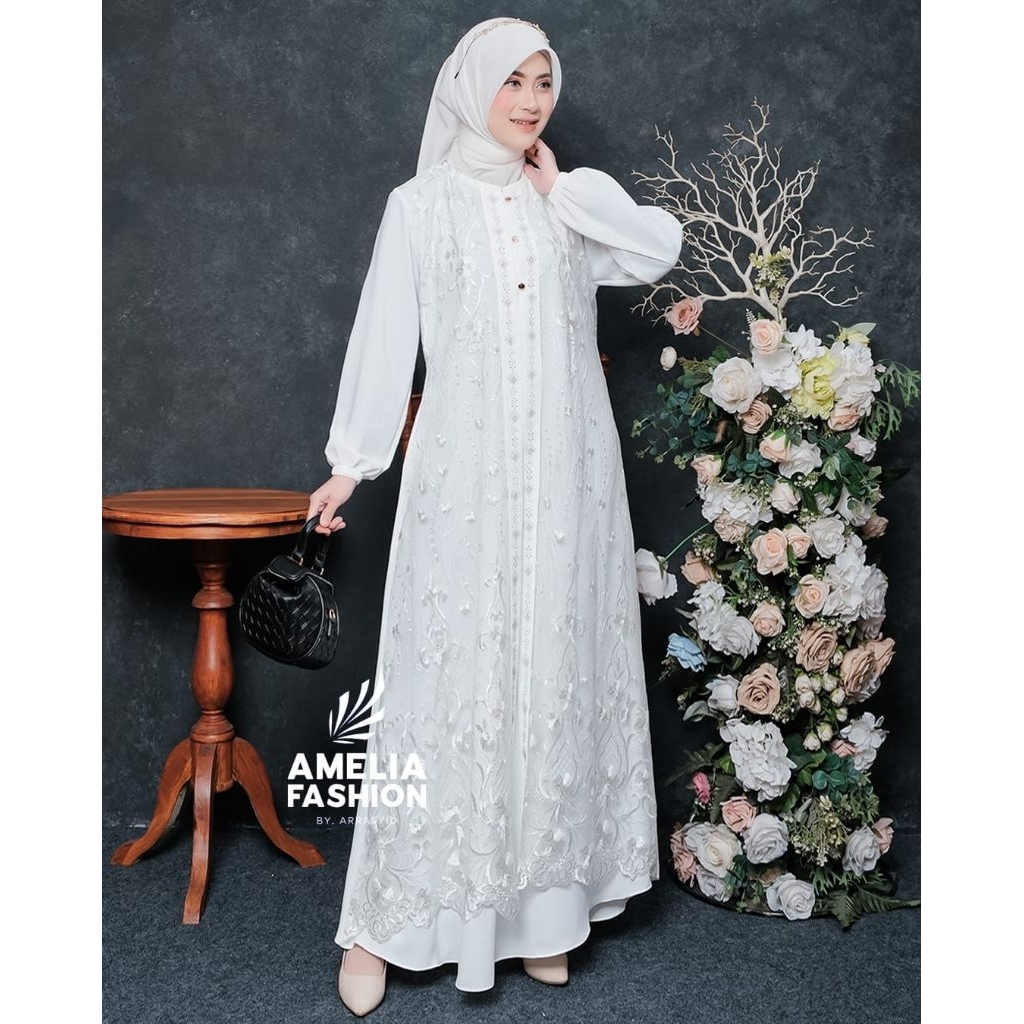 SABYAN & NAURA DRES ORI BY AMELIA//TERBARU GAMIS BRUKAT MEWAH KEKINIAN VIRAL BEST SELLER
