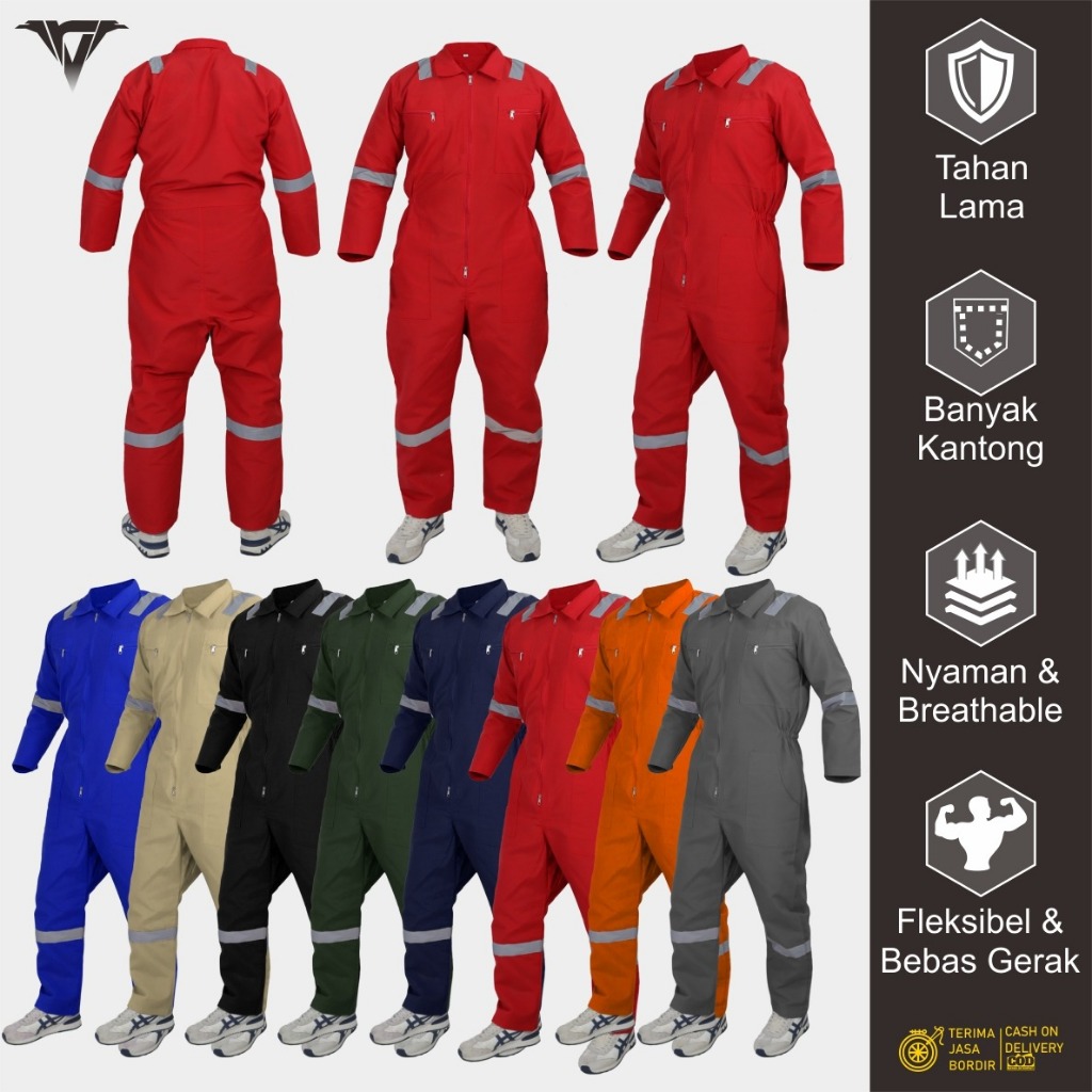 [DARI BANDUNG] Wearpack Kerja Safety Baju Coverall Kerja Proyek Werpak Mekanik Bengkel