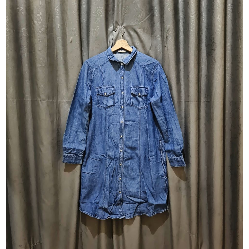 DRESS DENIM UNIQLO GU TUNIK UNIQLO GU DRESS DENIM