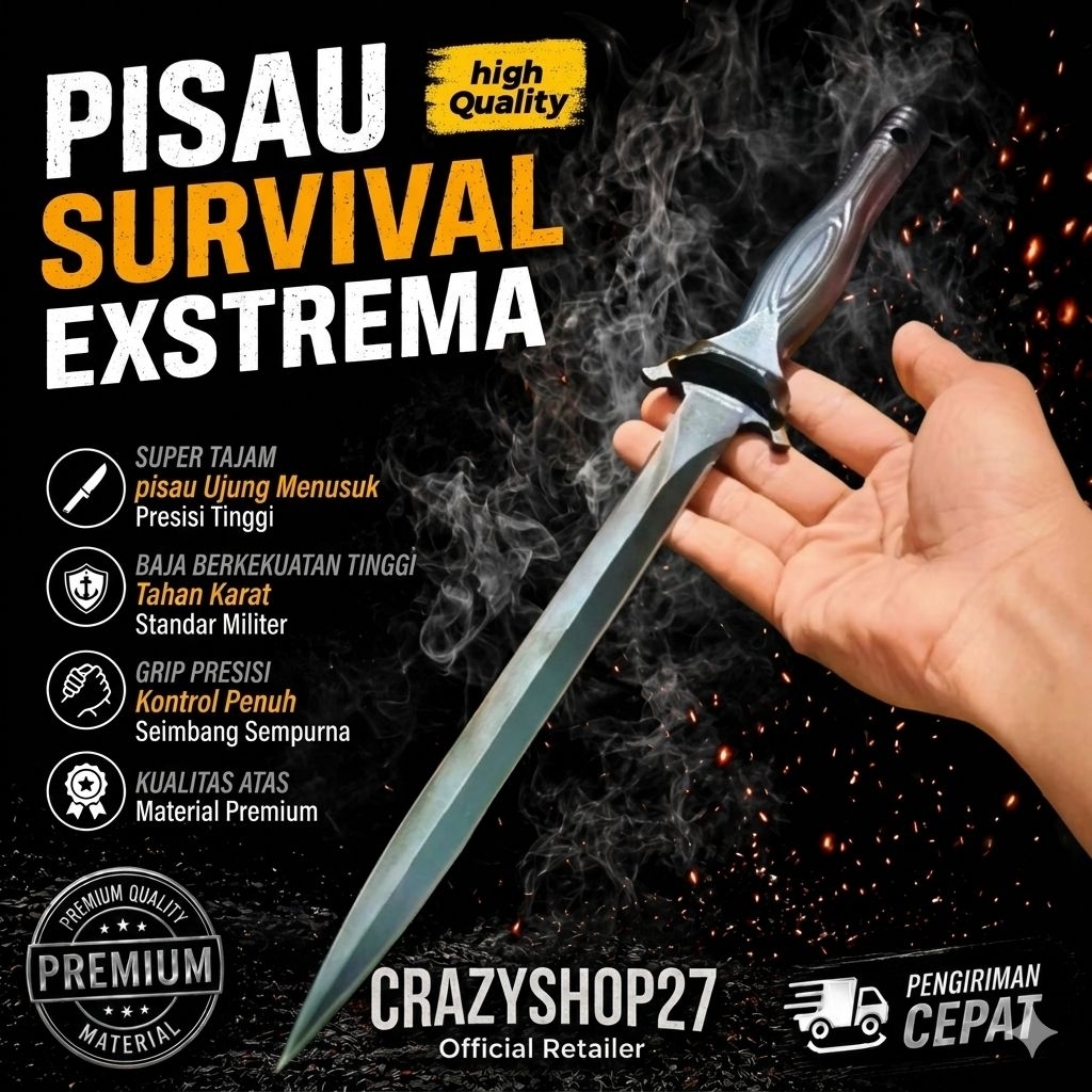 Pisau Survival Extrema Ratio Anti Karat / Pisau Extrema Ratio Outdoor High Quality
