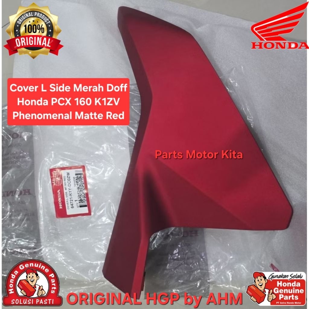 64711K1YDC0ZX dan 64721K1YDC0ZW Cover Depan Samping Kiri Kanan Merah Doff Honda PCX 160 K1ZV Phenome
