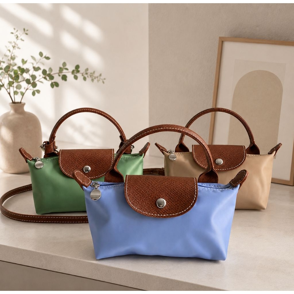 Muse Tas Nilon Wanita D1968 Style LC Mini Bag Handbag Shoulder Bag Harian