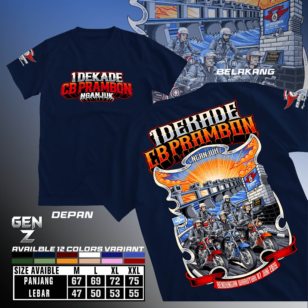 Kaos ACARA 1 DEKADE CB PRAMBON NGANJUK ORIGINAL Tgl 7 JUNI 2026 Kaos Acara CB PRAMBON