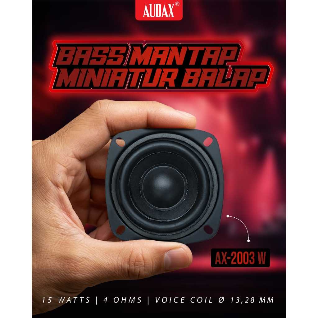 Speaker komponen AUDAX 2.5" tipe AX-2053 W4 / AX2053 W4 / AX2053S4 / AX 2053 W4 - Woofer