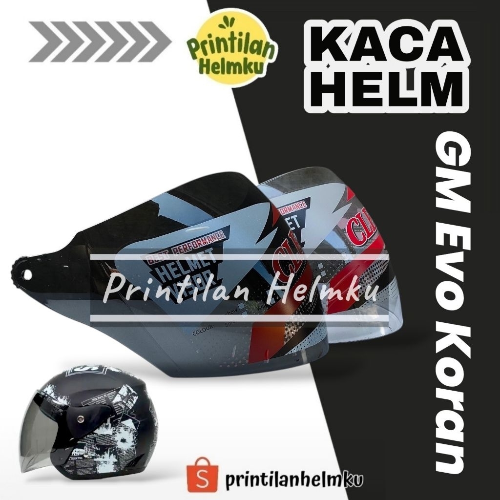 PRINTILANHELMKU Kaca Helm GM EVO KORAN Visor Helm GM EVO KORAN