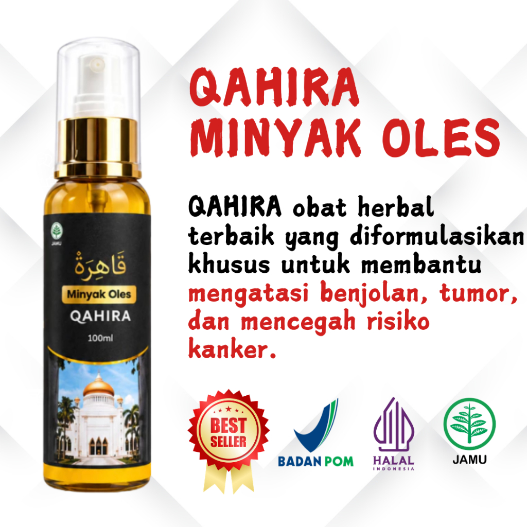 QAHIRA MINYAK OLES Obat Herbal Kista Lipoma Tanpa Operasi Untuk Benjolan Kelenjar Aman Halal BPOM
