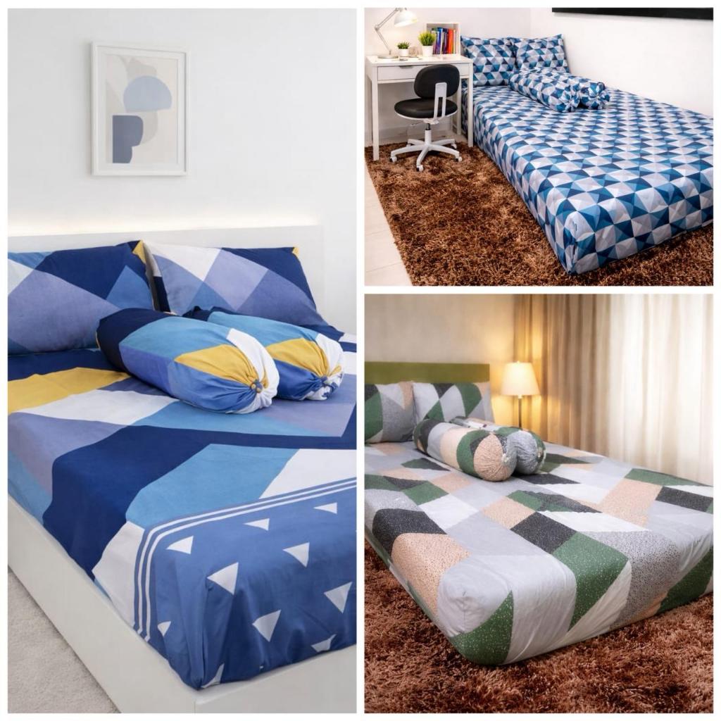Sprei Katun Motif Abstrak