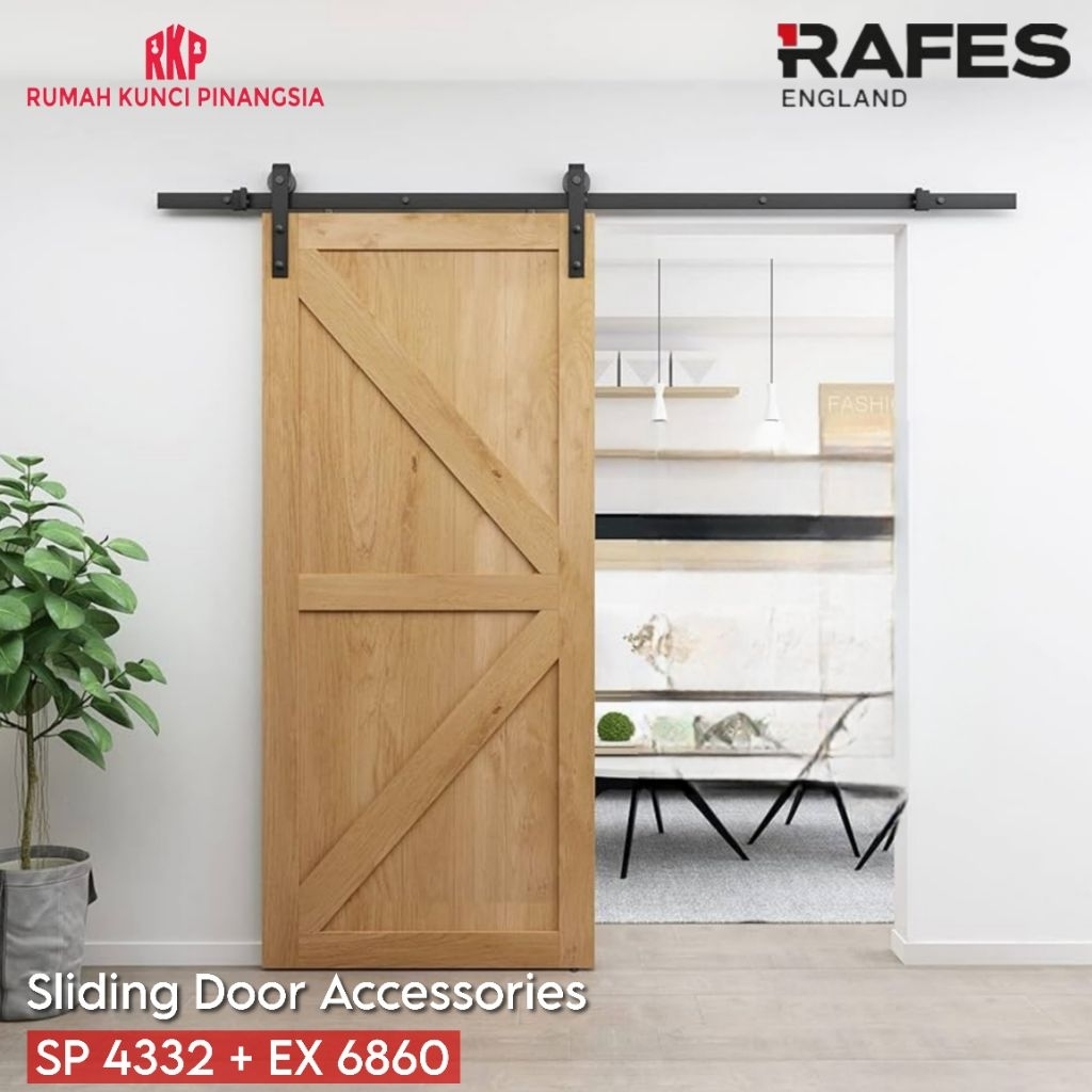 [PAKET] Sliding Door Accessories Aksesoris Pintu Geser Hitam RAFES SP 4332 + EX 6860