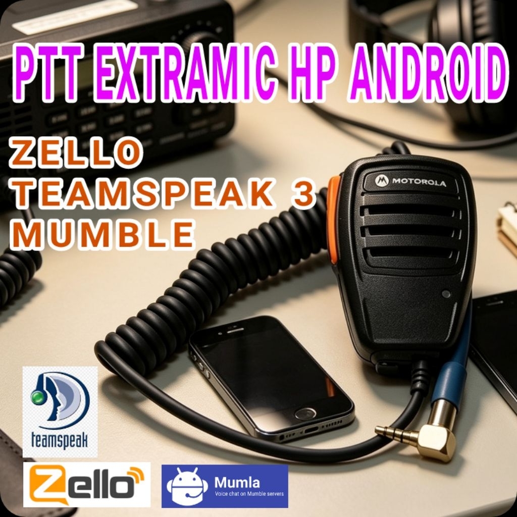 PTT MIC SPEAKER EKSTRAMIC APLIKASI POC ZELLO TEAMSPEAK MUMBLE MUMLA HP ANDROID