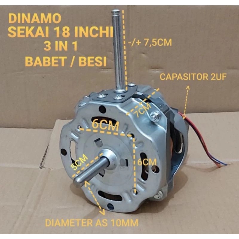 dinamo kipas angin SEKAI 18 INCH MIYAKO maspion BEARING BERING 12 14 16 IN