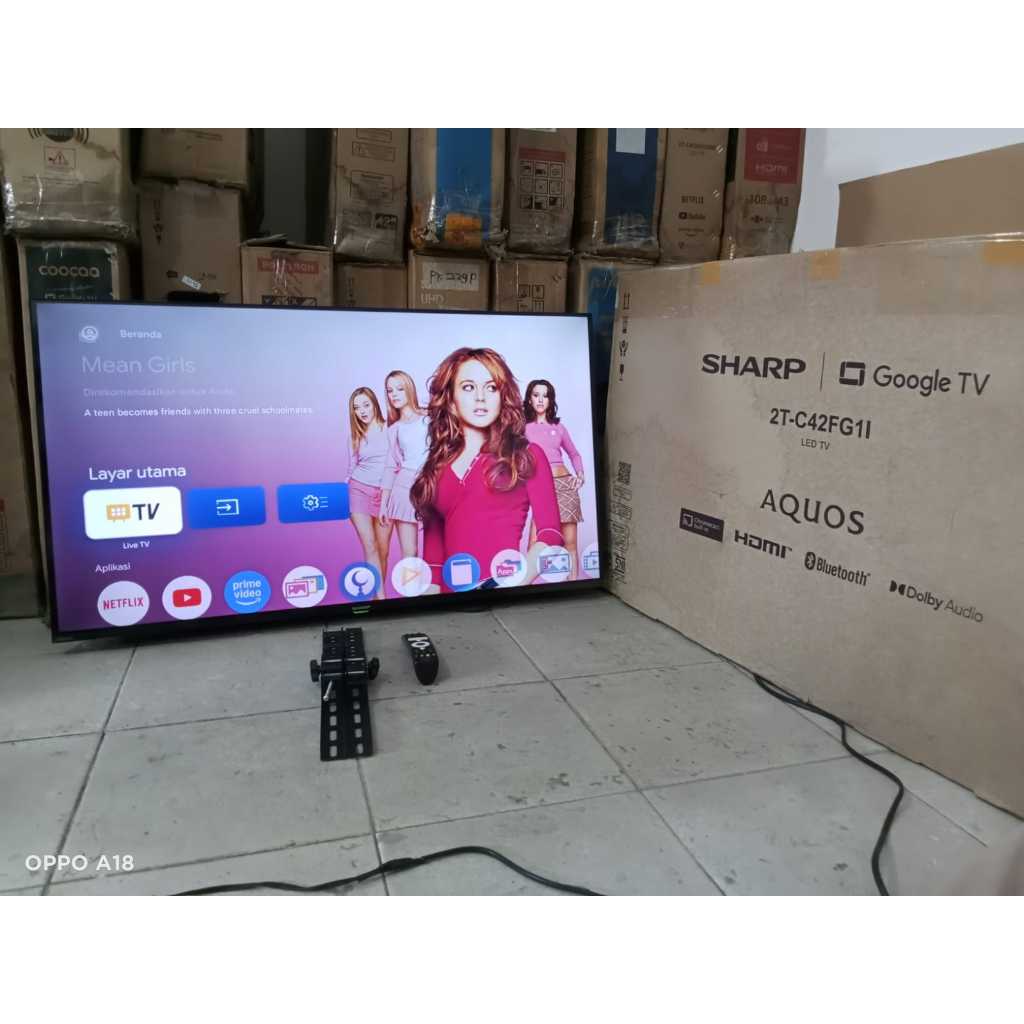 GOOGLE TV LED SHARP 42 INC SUDAH DIGITAL KONDISI BEKAS MASIH SEGEL SIAP PAKAI (7694)