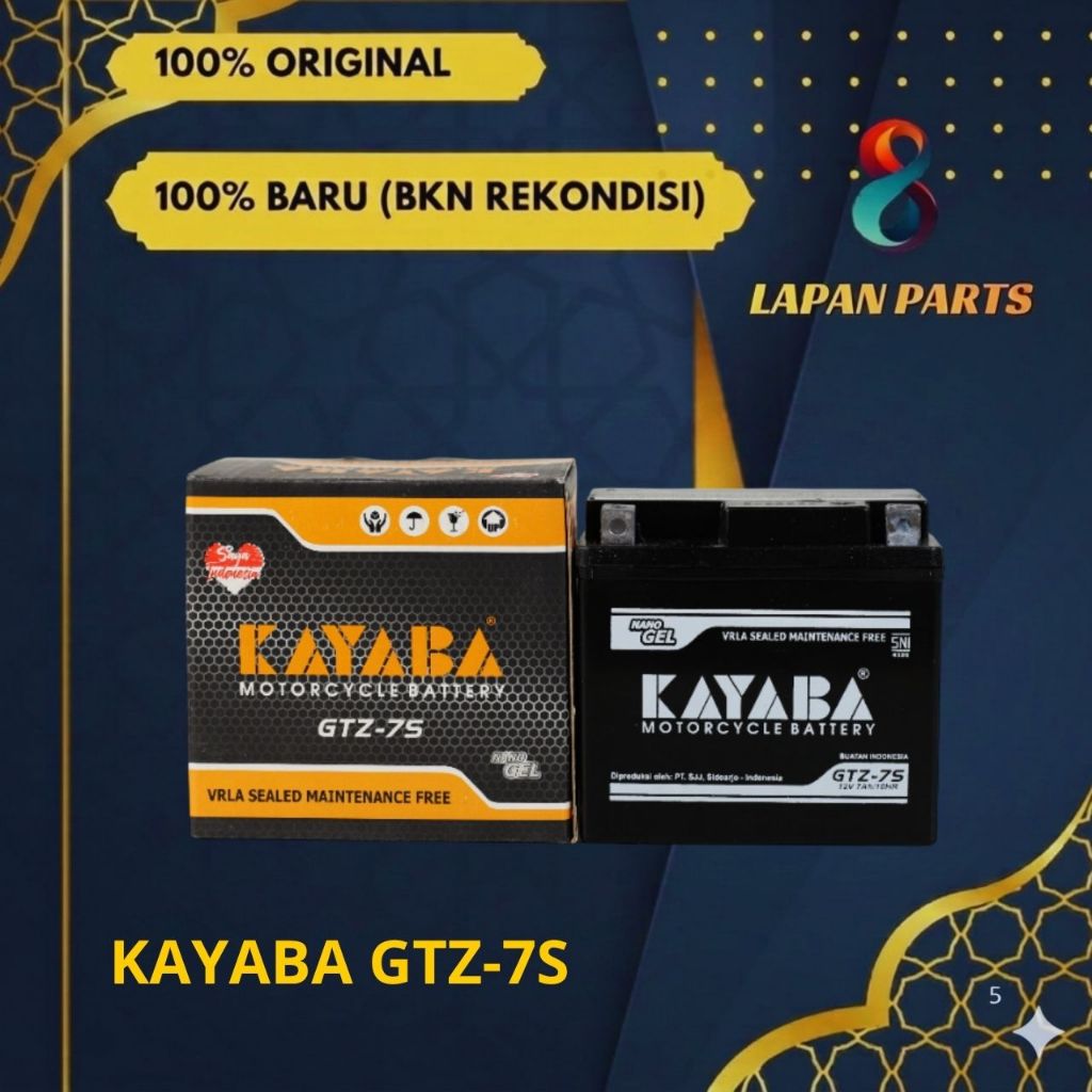Aki Motor NMax PCX Vario 150/160 Aki Kering Bergaransi, Merk : KAYABA GTZ-7S MF