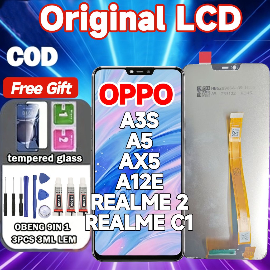 ORIGINAL LCD for OPPO A3S A5 AX5/A12E for REALME 2 / C1  TOUCHSCREEN ORIGINAL100% copotan