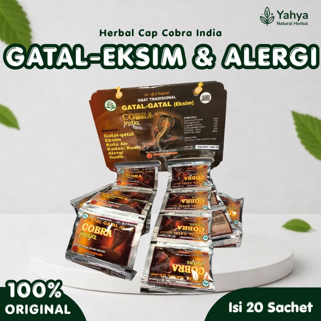 Spesial Herbal Cobra India - Untuk Gatal Eksim & Gangguan Kulit 20 Sachet