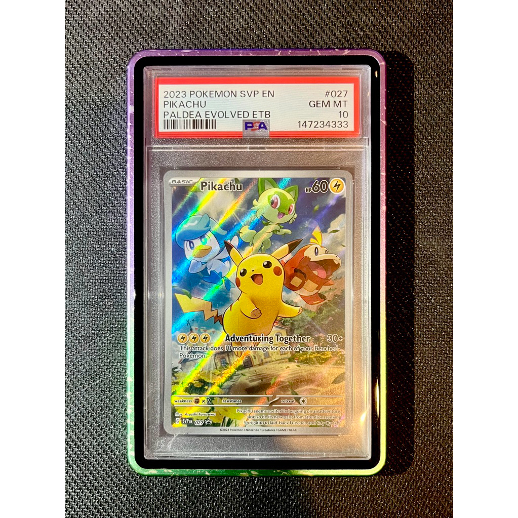 Slab Pokemon PSA 10 - Pikachu Paldea Evolved ETB Promo English #027