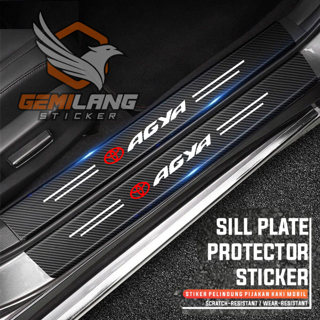 Sticker Agya Aksesoris Interior Mobil Toyota Agya Anti Slip Carbon 3d Pintu Bagasi 9pcs