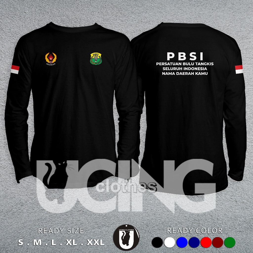 Kaos Baju PBSI Persatuan Bulu Tangkis Seluruh Indonesia KONI Gratis Nama Daerah Kamu Lengan Panjang 