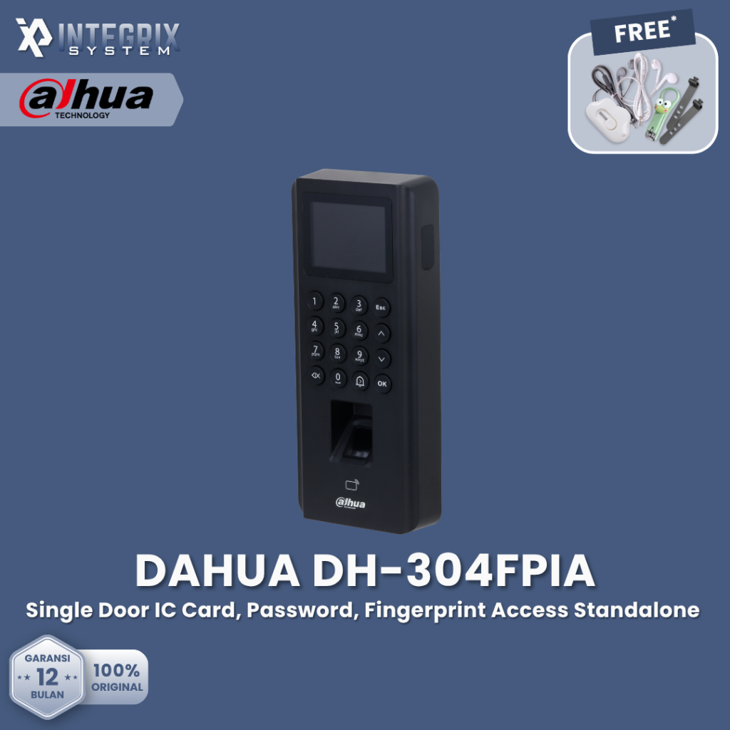 [GET FREEBIES] DAHUA DH-304FPIA (DHI-ASI2212J) SINGLE DOOR IC CARD, PASSWORD, FINGERPRINT ACCESS STA