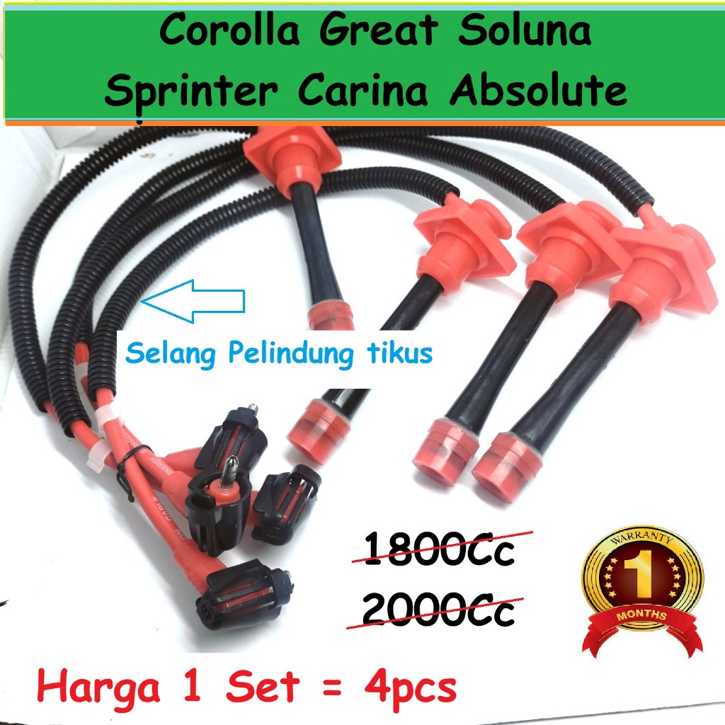 Kabel Toyota Corolla Great Soluna Corona AE100 AE101 AE110 AE111 Sprinter Carina 4A 5A Tali Busi Ham