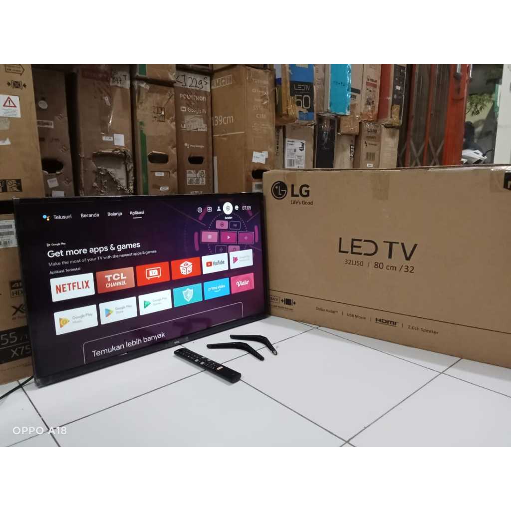 TV LED TCL ANDROID 32 INC SUDAH DIGITAL KONDISI BEKAS MASIH SEGEL SIAP PAKAI (7241)