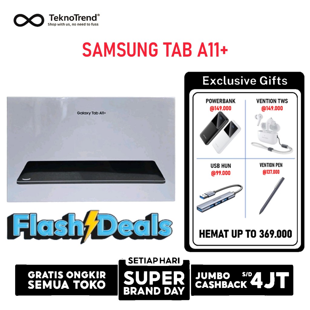 Tab SAMSUNG GALAXY TAB A11 PLUS A11+ 5G 4G LTE 6/128GB 4/64GB - Tablet android garansi resmi sein