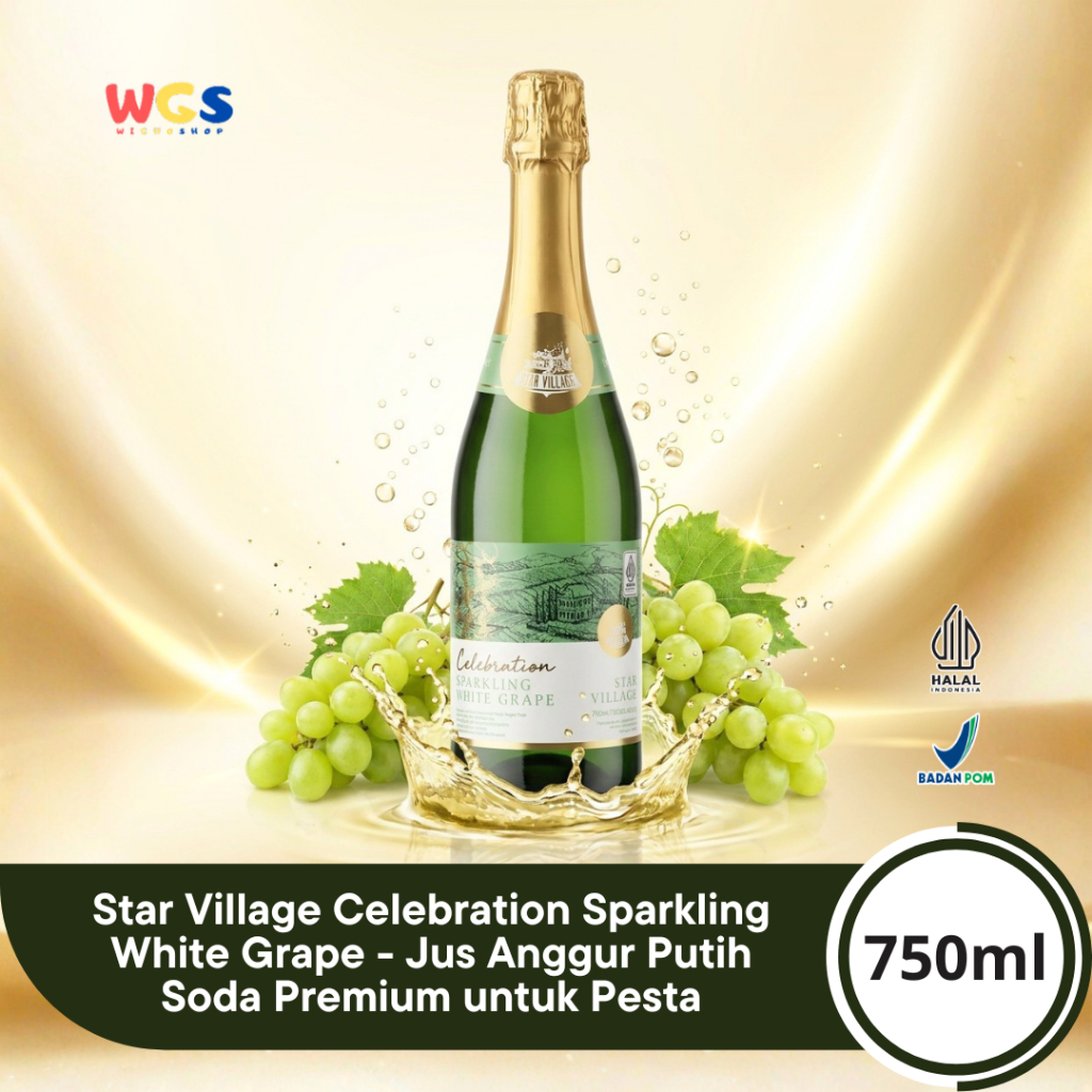 Jus Anggur Putih Bersoda 750ml untuk Pesta dan Acara Spesial - Minuman Anggur Non-Alkohol