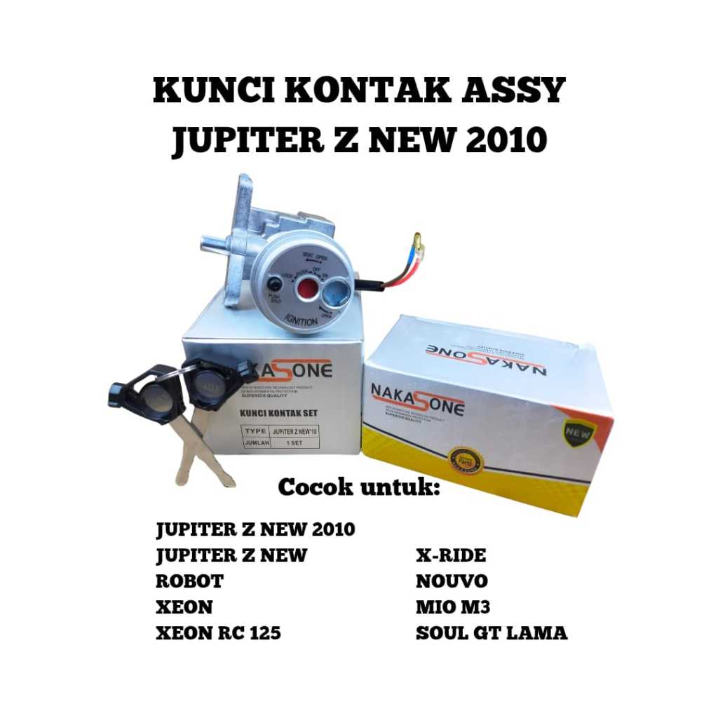 KUNCI KONTAK SET / KEY SET PLUS JOK MOTOR JUPITER Z NEW 2010/ROBOT/XEON/RC 125/X-RIDE/NOUVO/MIO M3/S
