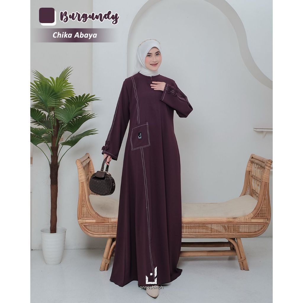 ANNASIHAH CHIKA SET KHIMAR YORIS MORENA ABAYA POLOS SIMPLE ELEGAN