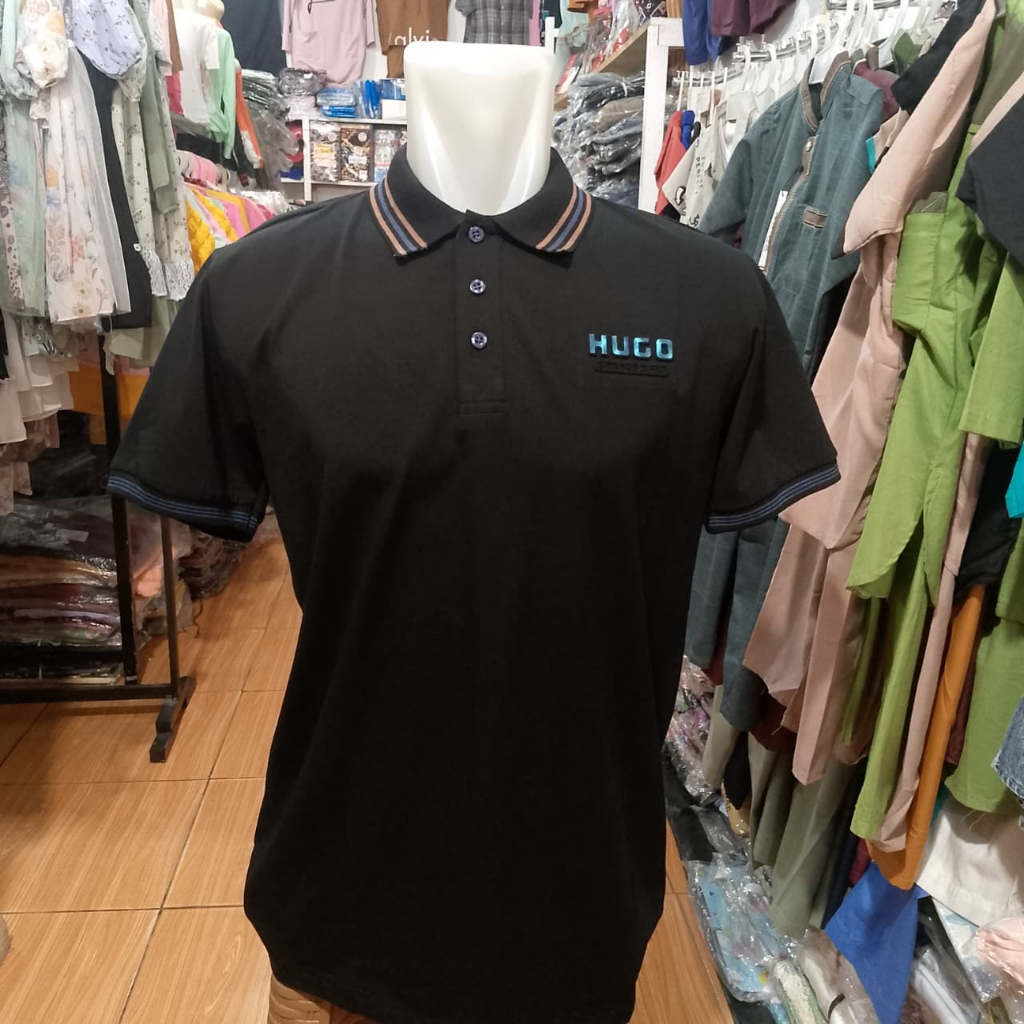 kaos kerah pria HUGO original
