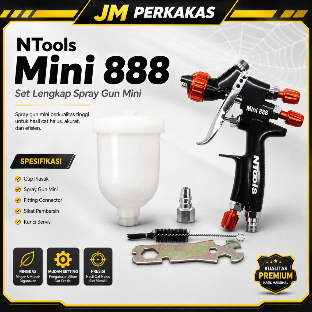 Spray Gun mini Hvlp Ntools 888 Nozzle 1.0 dan 1.2mm