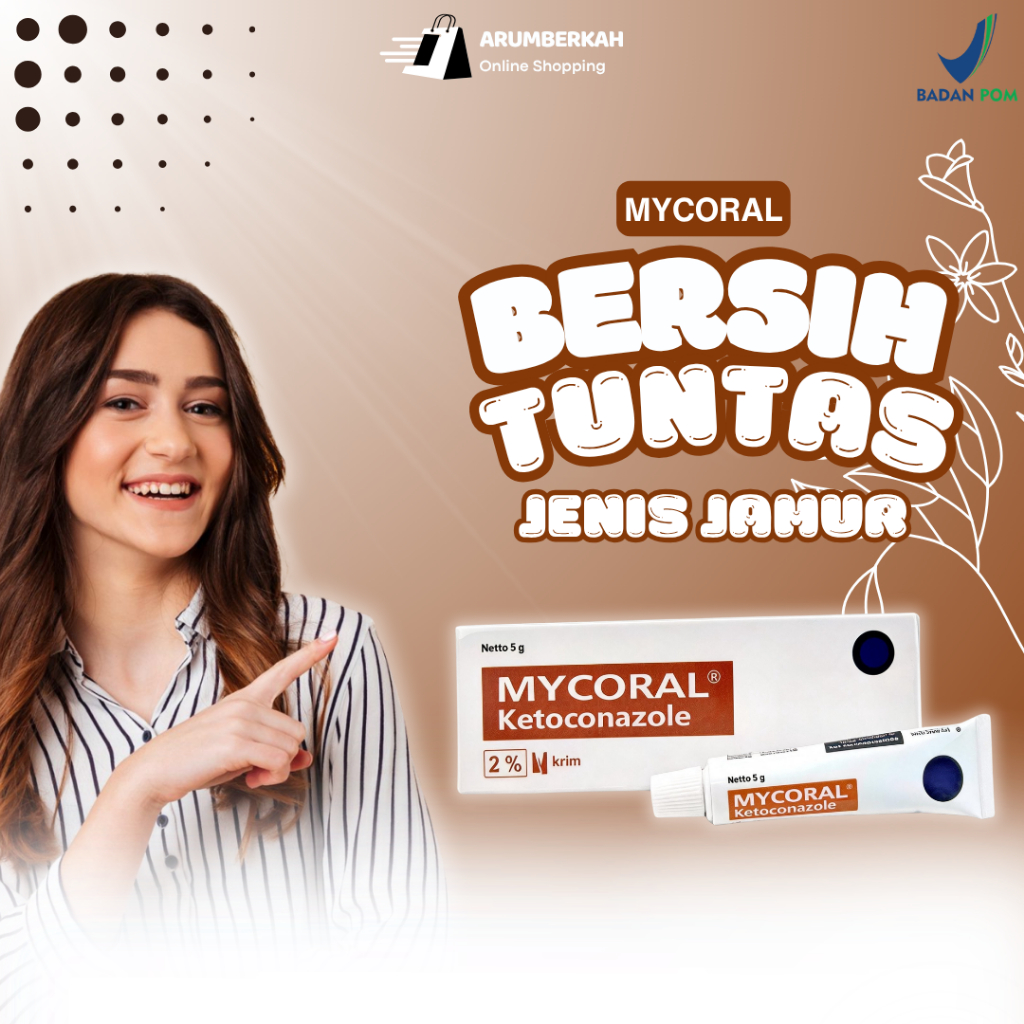 Mycoral Cream 5 gram - Obat Kurap Panu Kadas Salep Gatal Kutu Air Jamur Kulit Di Tangan Ampuh Bpom