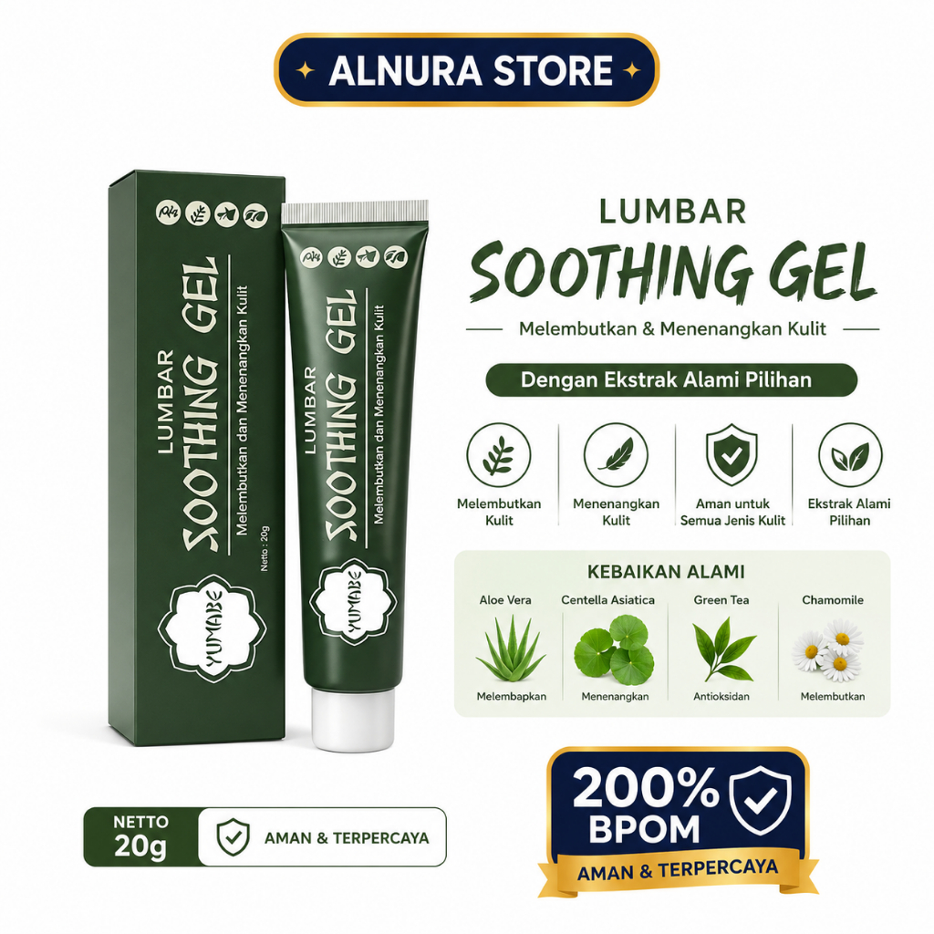 BPOM Salep Lumbar Yumabe Soothing Pereda Nyeri Sendi Lutut Pinggang Tulang Belakang Saraf Kejepit Ny