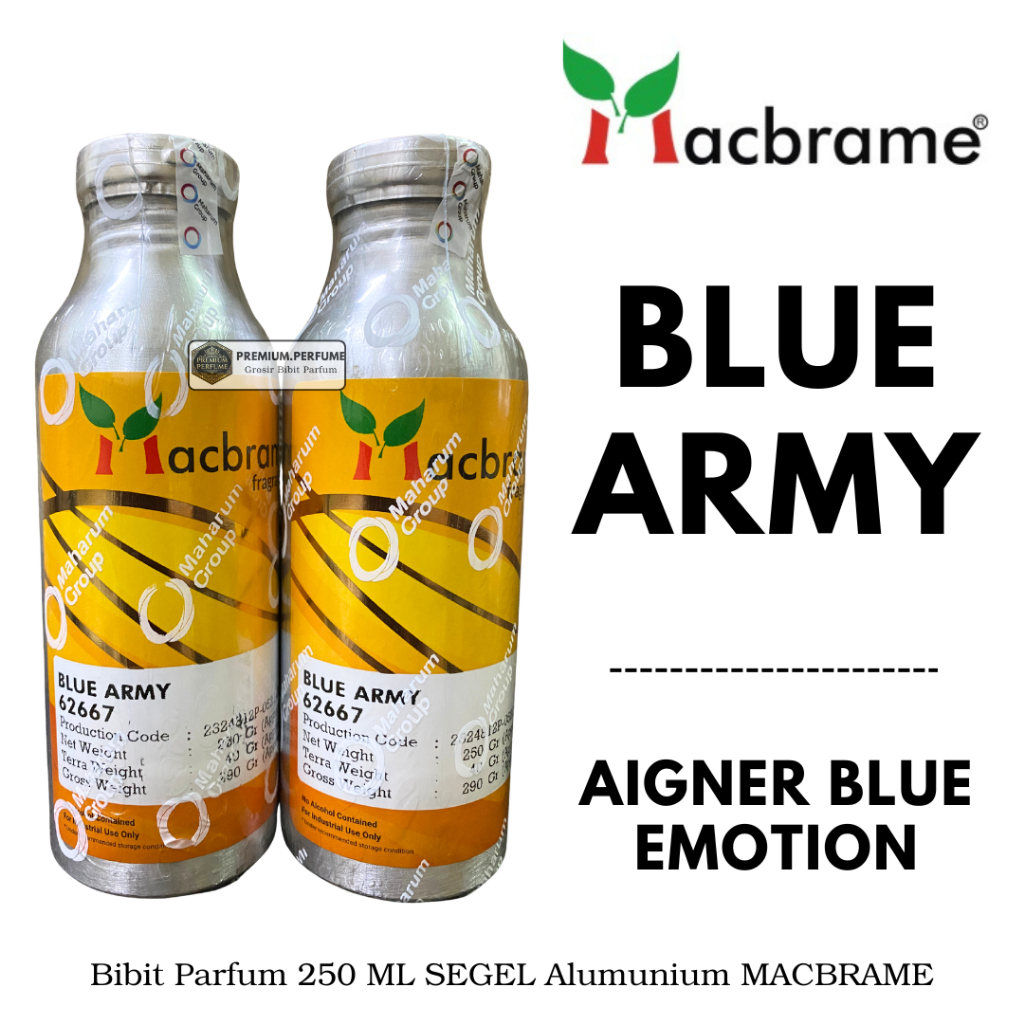 Bibit Parfum BLUE ARMY ( A. BLUE ) SEGEL 250 ML Alumunium MACBRAME Aigner