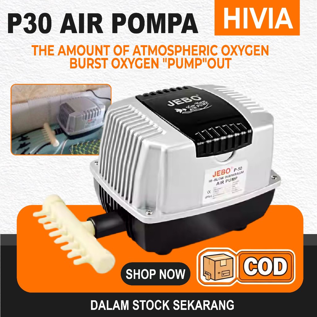 P30 Pompa Udara Oksigen Ikan Aerator Air Pump Blower Aquarium Kolam