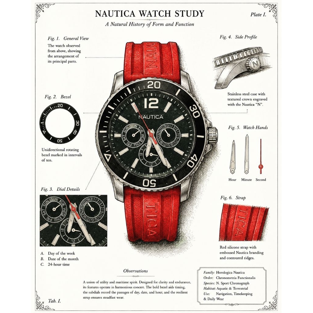 Nautica NST 250 Multi-Function Men's Watch (Model A16639G)
