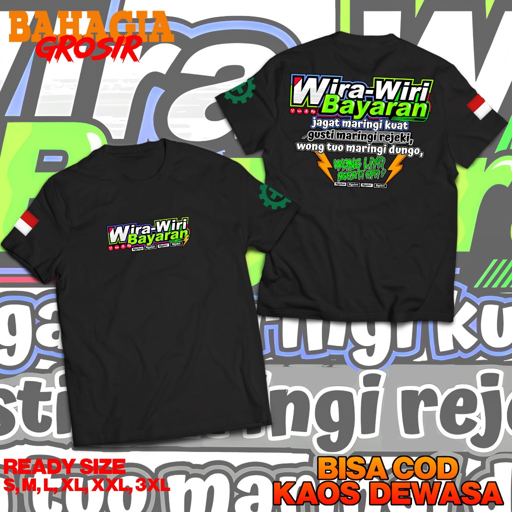 Kaos Oblong Pria Lengan Pendek Motif Wara Wiri Bayaran Baju Kata Kata Jawa Hits Bahan Semi Katun